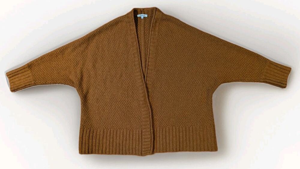 Madewell Women’s M Brown Wool Alpaca Blend Open Front Cardigan Sweater